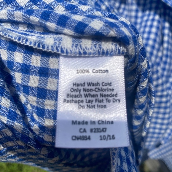 Talbots Blue and White V-Neck shorts jumpsuit romper NWT - Picture 9 of 10